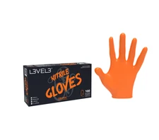 L3VEL3™ PROFESSIONAL NITRILE GLOVES 100ct – ORANGE