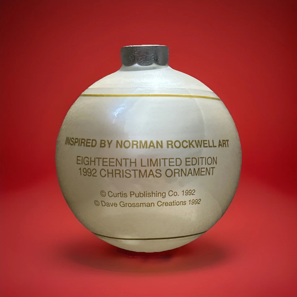 1992 Dave Grossman Design Norman Rockwell bola de patinaje sobre hielo adorno con caja original XM4 Foto 2 de 4