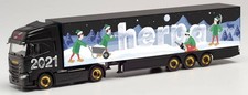 HERPA,IVECO S-Way 4x2 with van trailer 3 Axles Christmas HERPA 2021, 1/87, HE...