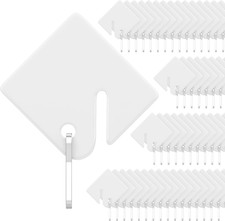 Uniclife 50 Pcs Rack Key Tags 1.5 Inch Slotted Plastic Tags with Metal Snap Hook
