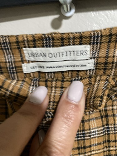 Urban Outfitters Mensy Gold Black Plaid Straight Leg Trousers Pant Career Work 2 - Picture 8 of 13