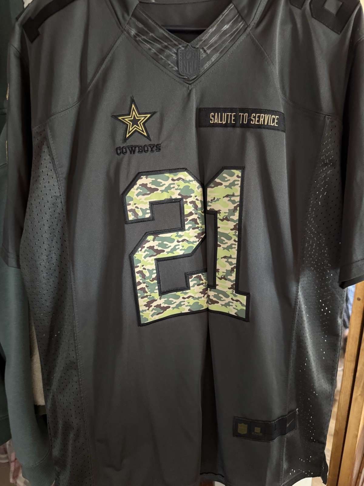 Nike Ezekiel Elliott Dallas Cowboys Salute to Service Camo Jersey Men's XL thumbnail 2