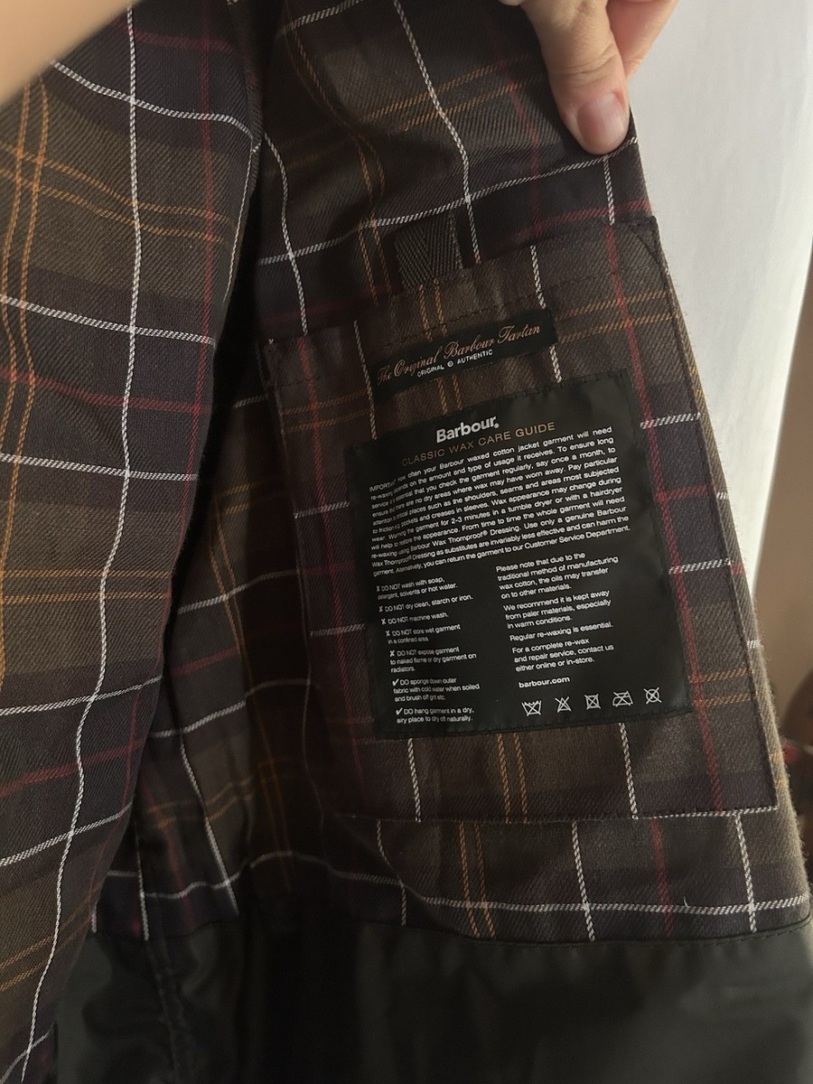 NWT BARBOUR X CROCS SIZE SMALL BEDALE WAX JACKET TARTAN FOREST