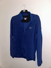 Arcteryx Full Zip Waffle Blue Fleece Pullover Size XL