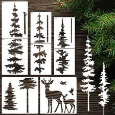 Large Pine Tree Stencils for Painting on Wood Fence Giant Wall Stencils Reusa...
