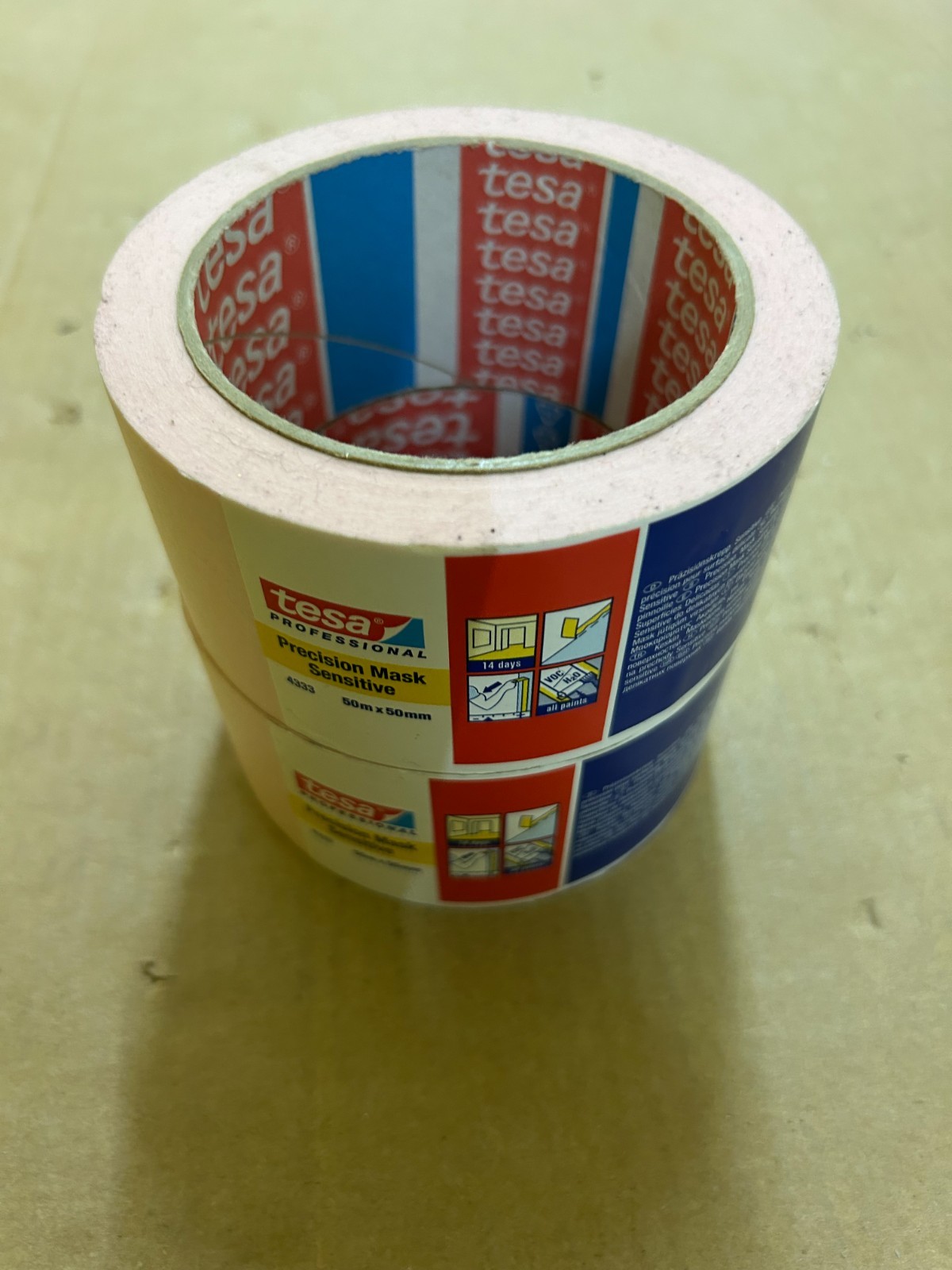 2x Precision Masking Tape 50m x 50mm Professional Grade Sensitive from Tesa