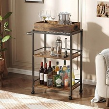 Three-Tier Rolling Bar Cart