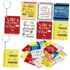 24 Pcs Back to School Gifts Teacher Keychains Bulk Thank You Multiple Styles