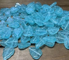 10x12mm Tropical Blue Hurricane Czech Glass Leaf Beads 50pcs. Jewelry Making