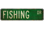 Metal Tin Sign FISHING DR Funny Vintage Retro 6x16inch,