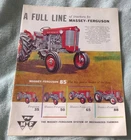 Vintage original Massey Ferguson full line brochure dated 1960