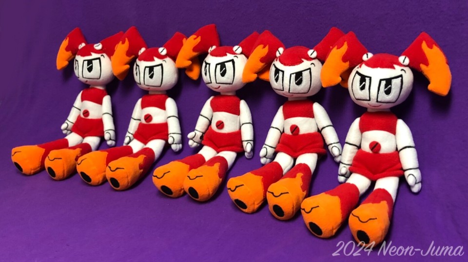 MY LIFE AS A TEENAGE ROBOT Jenny XJ9 Red Fire Hot Rod 16 Plush my-life-as-a-teenage-robot-jenny-xj9-red-fire-hot-rod-16-plush