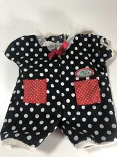 Magic Nursery Baby Doll Outfit - Polka Dot Romper - Vintage 1980's Doll Clothes