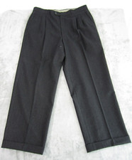 Vtg Barneys New York Pants Men's 34 x 28 Michael Black Wool Blend Pleated Cuffed