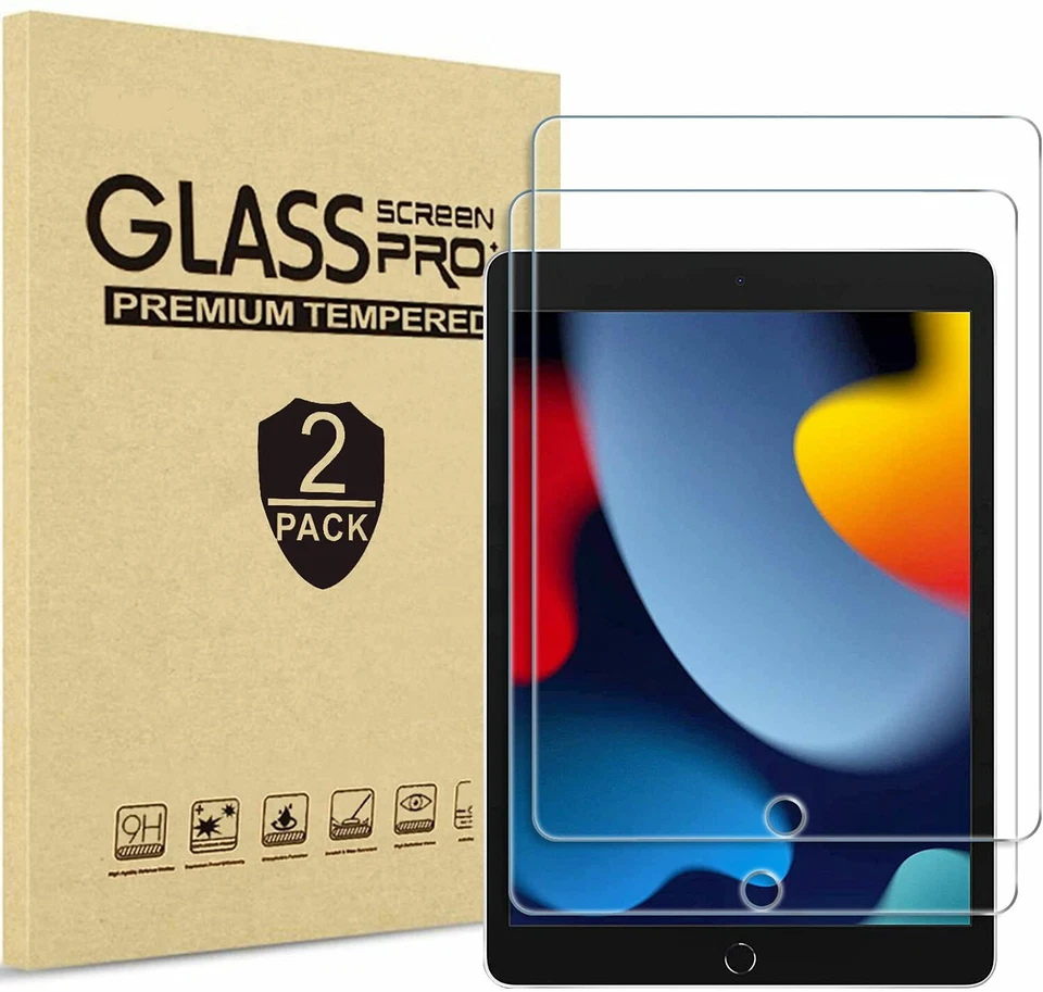 KNEKT 2 Pack Tempered Glass Screen Protector For Apple iPad 9th & 8th Generation 10.2