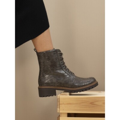 Women's Lunar Adelpha Grey Lace Up Boot Size BNIB Free P&P