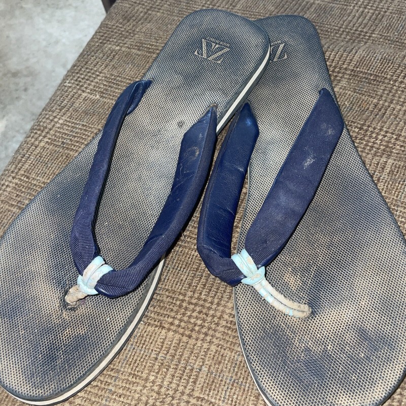 Mens Zegna Flip Flops 11 Med Navy