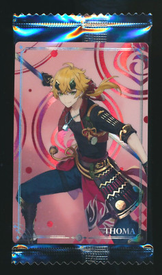 Genshin Impact Thoma Wafer Foil Card Bandai miHoYo NEW & SEALED N 05