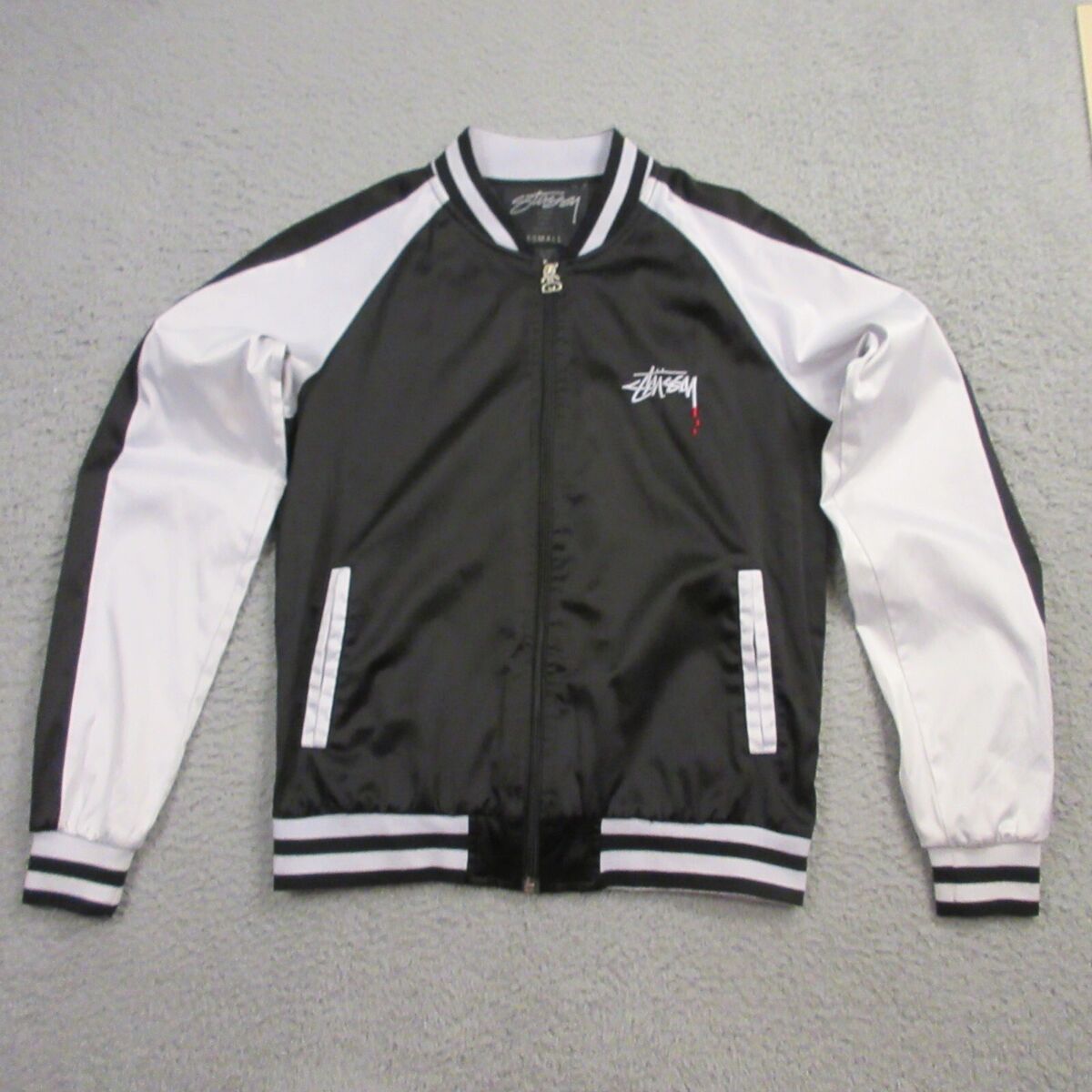 Stussy Womens Stadium Varsity Satin Bomber Jacket size XS Stussy Womens Stadium Varsity Satin Bomber Jacket size XS