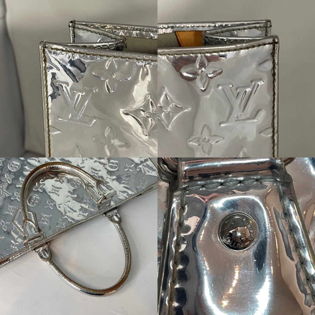 LOUIS VUITTON Vintage 2009 Silver Monogram Miroir Vernis Patent