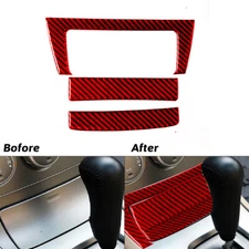 3Pcs Red Carbon Fiber Center Console Storage Box Cover For Subaru Forester 05-08