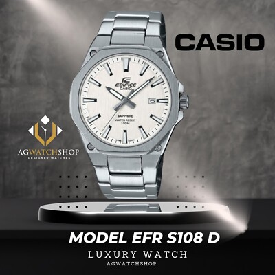 Casio Edifice Slimline Men's Stainless Steel White dial Quartz EFR-S108D-7AVUEF