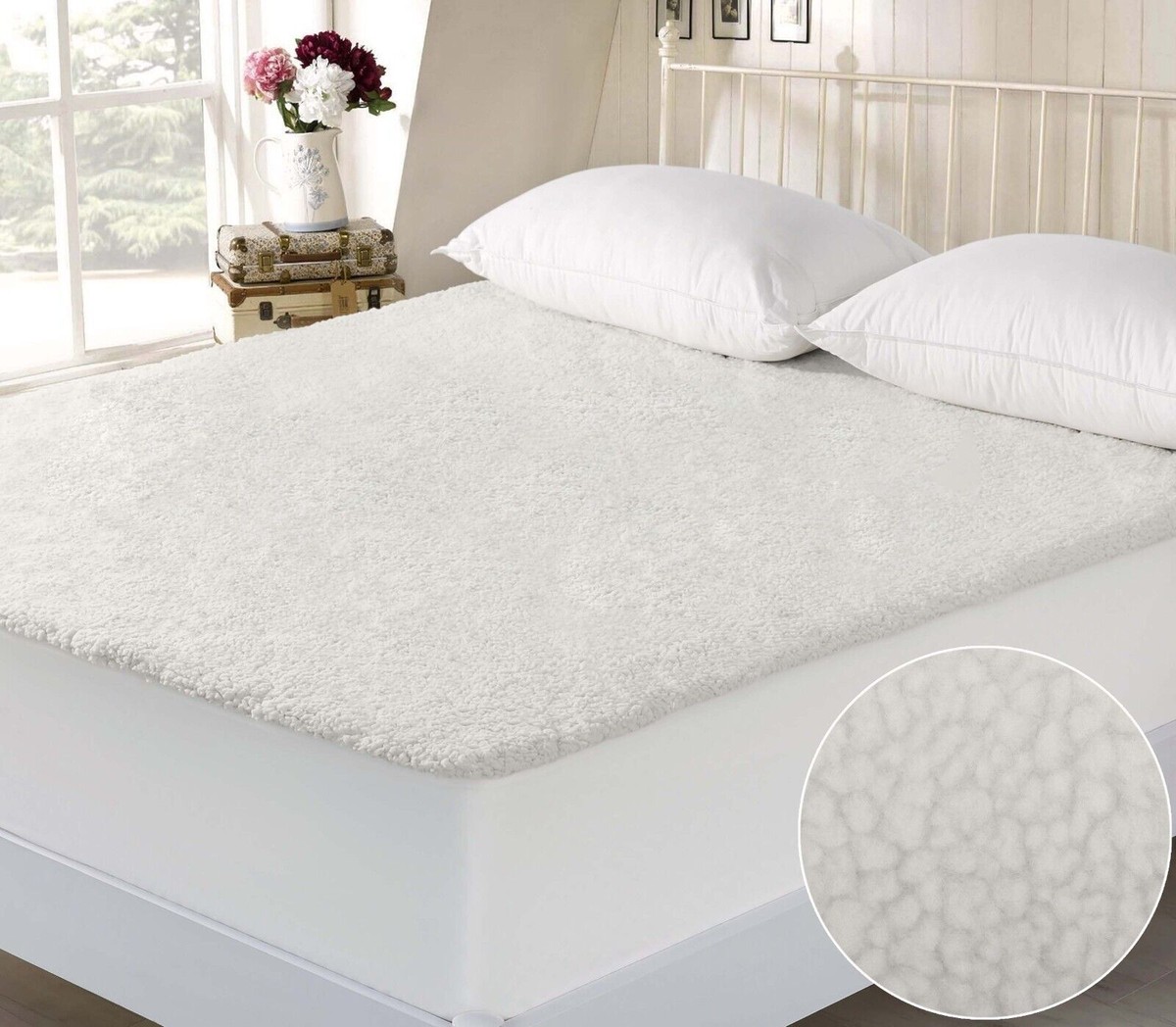 Luxury Thermal Fleece Under-blanket Deep Fitted Sheet Warm Mattress  Protectors