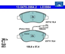 Brake pad set, disc brake ATE ceramic ATE 13.0470-3984.2