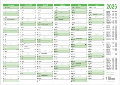 RNK Verlag Tafelkalender 2026 DIN A5 quer 250 g/qm Karton