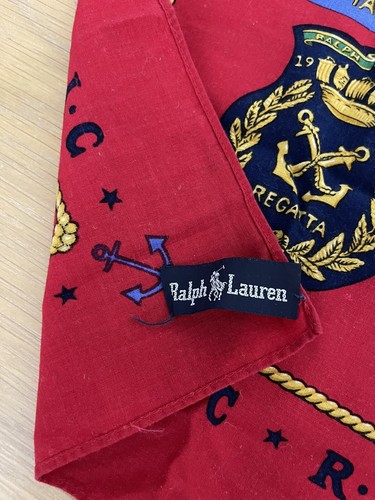 Ralph Lauren Polo Yacht Club Scarf Handkerchief VtG RRL Red Crest Regatta CP93 - Picture 4 of 5