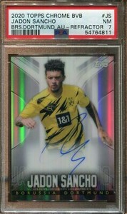 2020 Topps Chrome BVB Jadon Sancho Refractor Auto /25 PSA Autographed. Pop of 1!