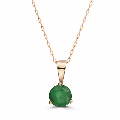 Geburtsstein 14K Rotgold Smaragd 0,8 kt 18 Zoll Anhänger Halskette