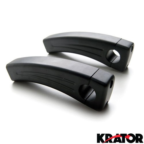 Pair 5.5 " MOTORCYCLE BLACK HANDLEBAR PULL BACK RISERS For HONDA YAMAHA SUZUKI - Picture 2 of 4