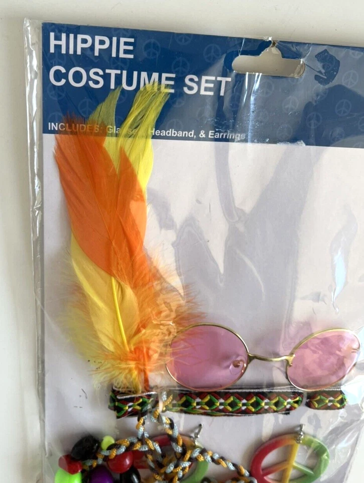 Jacobson Hat Company Hippie Costume Set Glasses Headband Earrings - Image 3 of 4