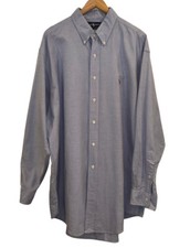 Ralph Lauren Men's Classic Fit Long Sleeve Shirt 17.5 / 34 Blue Pony Logo