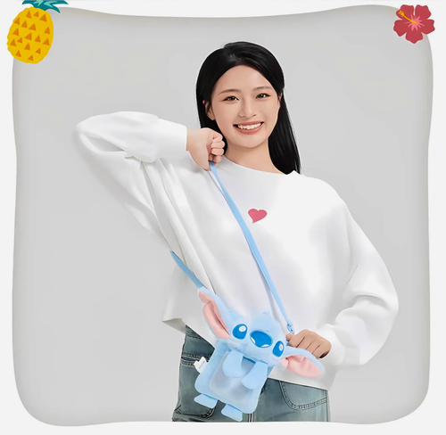 Disney Stitch 3D Crossbody Bag Lilo & Stitch Character Satchel Zip Cellphone Bag - Picture 4 of 20