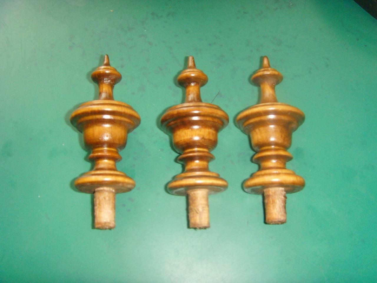 da type J three stained wood vienna regulator wall clock FINIALS