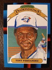 TONY FERNANDEZ BLUE JAYS 1988 DONRUSS DIAMOND KINGS BASEBALL CARD #12