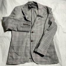 Johnnie-O Light Gray Plaid Hartley Blazer Sport Coat 40R NWT Cotton-Blend 428