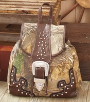 Brown Realtree Camouflage Country Western Women's Backpack Bag Purse Brown Realtree Camouflage Country Western Women's Backpack Bag Purse