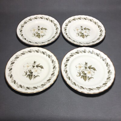  VTG Royal Worcester Engadine Dessert/ Bread Plates Made in England 6 1/4'' Set 4
