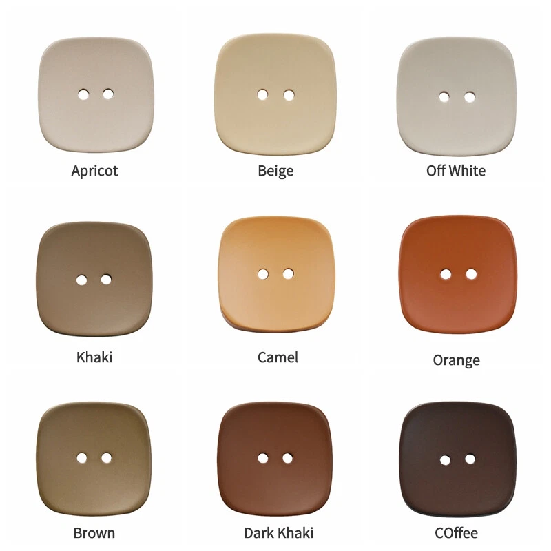 8x Matte Sewing Buttons 2-Hole Square Button for Wool Coat Overcoat DIY Set Chic - Image 4 of 4