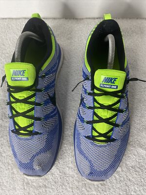 Nike FlyKnit One Sneakers Blue/Green 554887-401 Running 