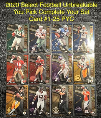 #ad #ad 2020 SELECT FOOTBALL UNBREAKABLE INSERT COMPLETE YOUR SET YOU PICK CARD 1 25 PYC $1.75