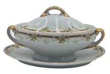 Tirschenreuth  Biltmore Tureen Gravy Boat with Lid and Attached Underplate