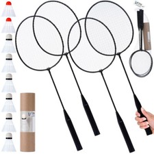 Badminton-Spielset Badminton-Schläger Federball-Set mit 8 Federbällen 61cm 12tlg