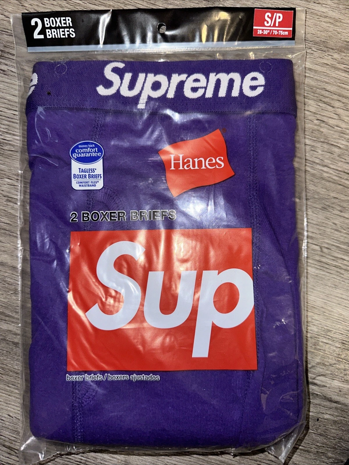 Boxers Supreme Hanes violet taille petite (2 PACK) 100 % authentiques