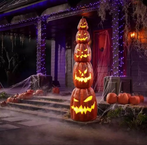 Home Accents 8 Fuß riesige LED Jack-O-Lantern Pumpkin Stack NEU TRIKOT ABHOLUNG