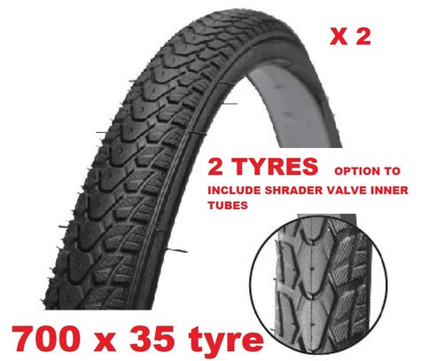 Copertoni E Camere D'Aria 700x35c Ibrido – Pair Slick Smooth Per Trekking, City E Bici Da Strada