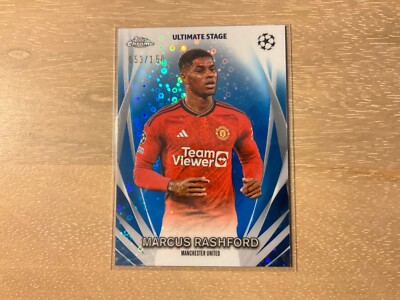 2023 Topps Chrome UEFA Champions League Marcus Rashford Blue Ultimate Stage /150